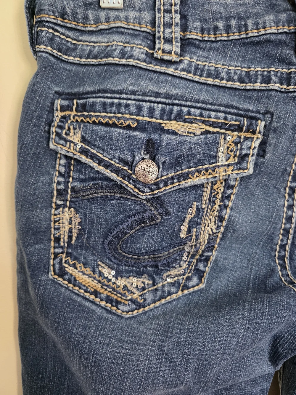 Silver Jeans Aiko Slim Bootcut Jeans with Contrast Stitching